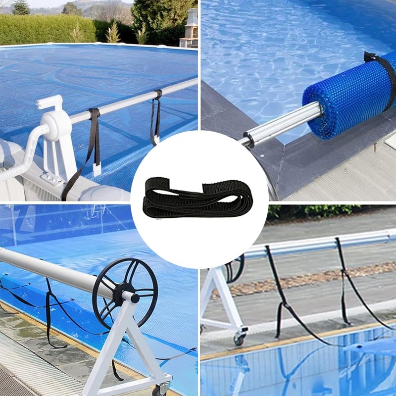 24 Pcs Pool Solar Cover Reel Attachment Straps Kit Blanket