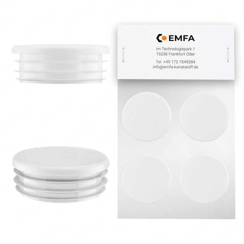 EMFA Lamellar Plugs, Round, 18 mm, White, Pack of 4