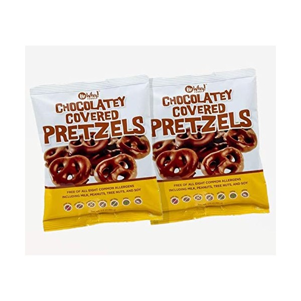 No Whey Foods - Chocolatey Covered Pretzels (2 Pack) - Vegan Chocolate Candy - Dairy Free, Peanut Free, Nut Free, Soy Free, Gluten Free