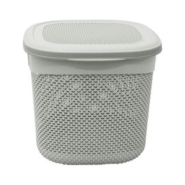 JVL Droplette Design Plastic Storage Basket, 15L, 28 x 32 x 31 cm Approx, Grey, One Size