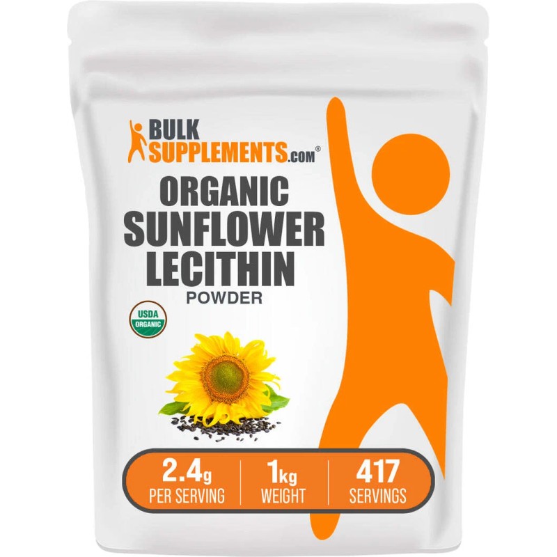 BulkSupplement<wbr/>s Organic Sunflower Lecithin Powder - 2.4g per Serving