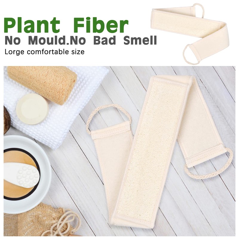 Doryum Loofah Back Scrubber, Extra Long Body Scrubber Exfoliating Back