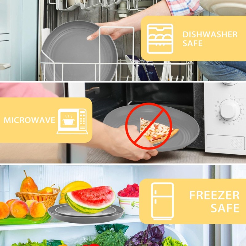 Supernal 32pcs Wheat Straw Dinnerware Sets,Unbreakable Dinnerware Sets for 8,Reusable