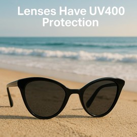 Mustavo Womens Sunglasses Black Cat Eye Sunglasses For Her UV400% Protection Fashion Eyewear Viral Trend Shades