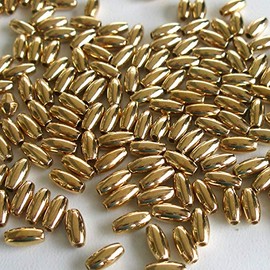 Pearl Gold Oat/Rice 3mm x 6mm nwKN Acrylic/Faux/Plastic Beads 500 Pieces