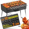 Charcoal Grill for 10 Skewers - Portable Barbecue Kabob Camp
