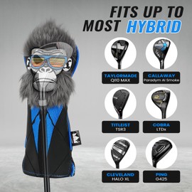 Craftsman Golf Gorilla with Suits Want to Take a Vacation Golf Club Hybrids Rescue Cover Headcover