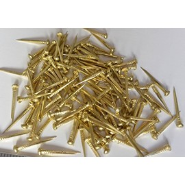Solid Brass Nails Tacks for Shoes Boots Leather Heels Soles Repairs Replace 2 oz (Oval Head Soling Nails 6/8")