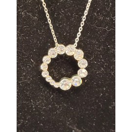 City Gypsies Necklace and Stud Earring Set Silver and Rhinestone 14 Stones 18 inches 115