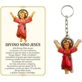 Recuerdos Divino Niño Jesús – 20 Llaveros MDF con Tarjeta y Celofán