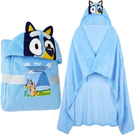 Bluey Wearable Blanket for Girls & Boys, Soft Fleece Hoodie Blanket, Cosy Loungewear Hooded Poncho, Gifts for Girls