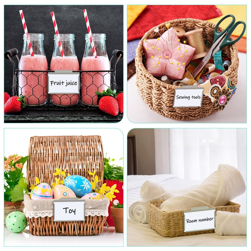 Basket Bin Labels Clips Label Holders Stainless Label Holders Removable