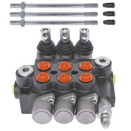 Timunr 3 Spool 13GPM Hydraulic Directional Control Valve, 3600PSI SAE Ports Double Acting Hydraulic Valve with Joystick