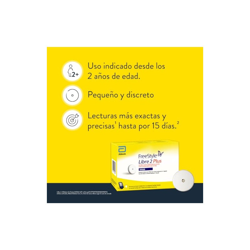 FreeStyle Libre 2 Plus Sensor de Monitoreo Continuo de Glucosa