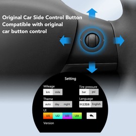 Fockety Car HUD Head Up Display, 3.54 Inch Round LCD Screen on Dashboard, Digital Speedometer, Compatible with Y, Remaining Power Display (AMD Ryzen)