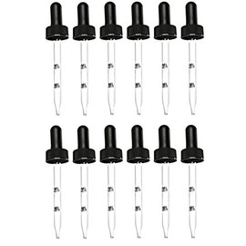 Perfume Studio 12 Pack Calibrated Glass Pipettes - 0.5 ML & 1.0 ML (Fits 2oz Boston Rounds; 7mm x 89 mm) Plus Free Sample Vial