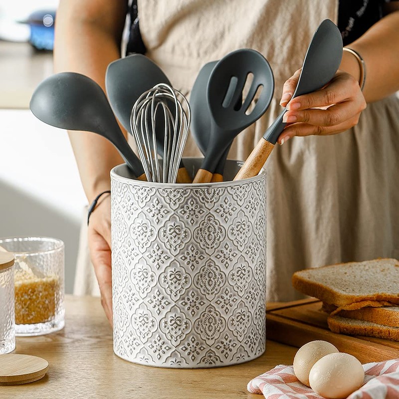 KOOV Kitchen Utensil Holder, Large Utensil Holders for Countertop, 6