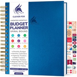 Clever Fox Budget Planner – Coiled Budget Book with Colorful Pages, Monthly Financial Planner, Budgeting Organizer & Expense Tracker Notebook, Finance Journal, 8.5x9.5″ Hardcover – Mystic Blue