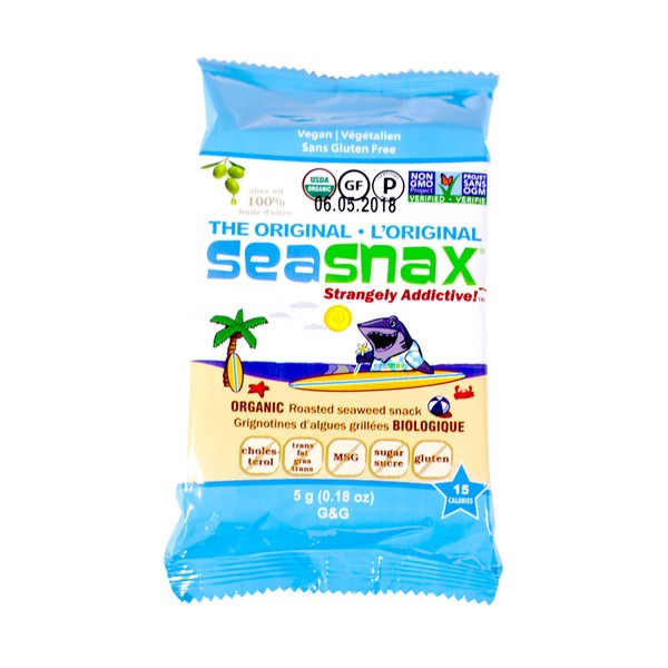 SeaSnax Roasted Seaweed Grab and Go Packs, .18-Ounce (Pack of 12)