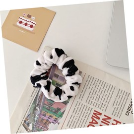 Vaguelly 10pcs Cow Pattern Hair Scrunchies for Elastic Ponytail Holders Fashionable Hair Ropes for Daily Wear Parties and Special Occasions