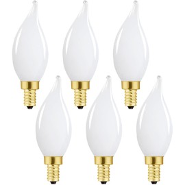 Duoled E12 Dimmable Candelabra Bulb 2700k Warm White Candle Light Bulb 40 Watt Small Base Frosted Chandelier Led Bulb E12 Bulbs 4W for Chandelier,Ceiling Fan,400lm,6 Pack