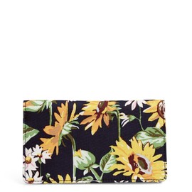 Vera Bradley Funda de chequera de algodón para mujer, Girasoles - Algodón reciclado, Talla unica