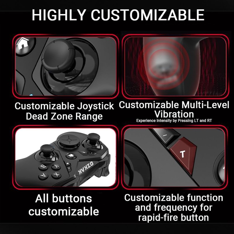 Ozkak Modular Wireless Pro Controller for Switch/OLED/Lite, Gamepad with Programmable