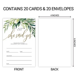 ZYQFN 20 He Asked & She Said Yes Engagement Party Invitations (069)