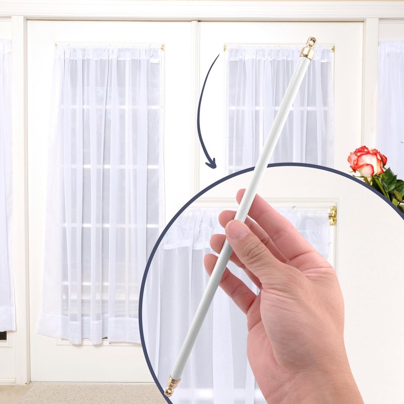 Amazing Drapery Hardware White Swivel Sash Curtain Rods with Brass