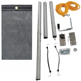 Buyers Products DTT5012 Manual Tarp System, 5 FT x 12 FT Mesh Tarp W/Aluminum End Mounting Plates & Detented Locking Crank Handle, Without Deflector, Dump Body Tarp Kit, Dump Trailer Accessories