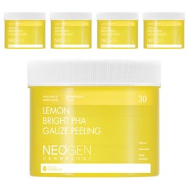 Neogen Lemon Bright PHA Gauze Peeling Pads 190ml, 30 pads, 5 packs / 네오젠 레몬 브라이트 파하 거즈 필링패드 190ml, 30매입, 5개