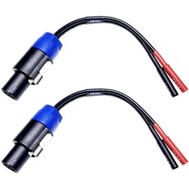 CNCESS CESS-095 Speakon Plug to Banana Female Jack Speaker Cable Adapter, 680 Strand Tinned Copper Wire, 2-Channel