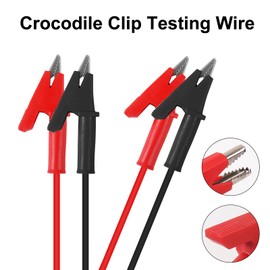 Double-headed crocodile clip wire red and black pair