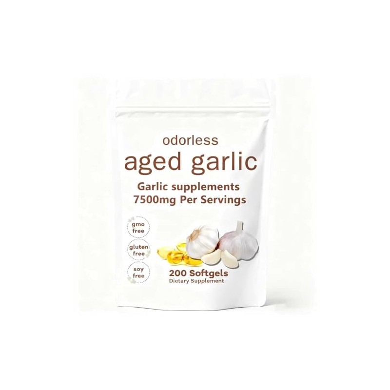 nuvapureAged Garlic Extract Odorless –200 Softgels | Organic, Non-GMO, Gluten-Free