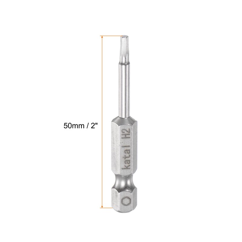 sourcing map 5pcs H2 Hex Screwdriver Bit 1/4" Hex Shank