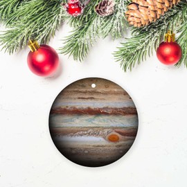 Jupiter Adornos de Navidad para entusiastas astronómicos, adornos colgantes para árbol de Navidad, recuerdo de cerámica