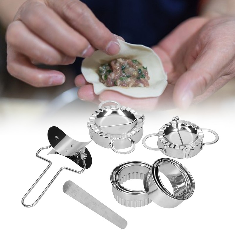 10PCS Stainless Steel Dumpling Maker Dumpling Mold Set and Cutter