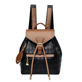 Kiepoar Women's Faux Leather Backpack, Buckle Flap Backpack with Drawstring, Anti-Theft Vintage Leather Backpack, Fashion Elegant Designer Mini Backpack, Waterproof, Multipockets