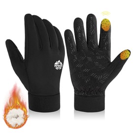 Winter Cycling Gloves Children's Gloves Children Waterproof Touchscreen Fleece Gloves Children for Boys Girls 3-15 Years, Non-Slip Softshell Running Sports Gloves Finger Gloves