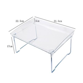 Excras Folding Table, Transparent Table, Mini Table, Bed Table, Laptop Table, Low Table, Computer Desk, Large Capacity Surface, Lightweight, Study, Bed, Sofa