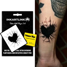 INKARTLINK Semi Permanent Tattoo, Temporary Tattoo, dark style, suitable for cool boys and girls, party tattoo, realistic waterproof tattoo (Heart Of Darkness)