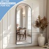 56"X18" Arched Full Length Mirror, Black Floor Mirror with Stand