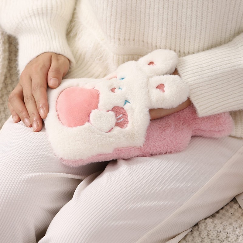 MilyaDE 350 ml Hot Water Bottle with Cover Plush Bed