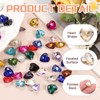 sourcing map 80Pcs Heart Rhinestones, 10mm Pointed Back Heart Glass