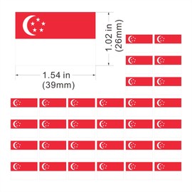 Womaha 30 Sheets Singapore Flag Temporary Tattoos Fans Face Tattoo Stickers for Adults Kids Group Activity Props