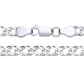 Old English Jewellers 925 Sterling Silver 4.5mm Double Curb Rombo Chain Necklace 16 18 20 22 24 inch - Finest Italian Silver 925 (16)