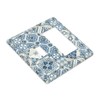 Retro Blue Tile 2 Gang Single Toggle/Rocker Combination Light Switch