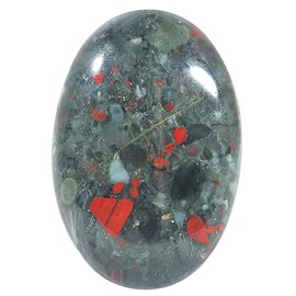 Fekuar Oval Africa Bloodstone Palm Stone, Polished Worry Pocket Stones Healing Crystal for Therapy Geometry Chakra Balancing