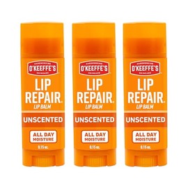 O'Keeffe's Bálsamo labial de reparación, sin aroma, para labios secos, agrietados, Paquete-de-3, O'Keeffe's Original Lip Repair Lip Balm for Dry, Crac