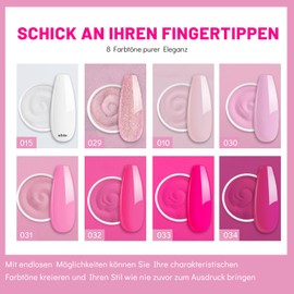 Aokitec 23 Pieces Dipping Powder Nails Set with Build Powder - Pink Dipping Powder with Dip Liquid Base Activator Top Gels Nail Design Accessories, French Nails Make Yourself Gifts for Women